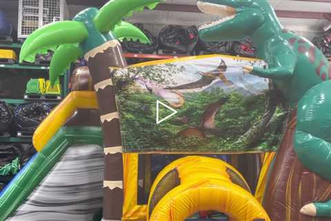 Dinosaurs T-Rex bounce house combo 3in1 rental from About to Bounce inflatables in New Orleans