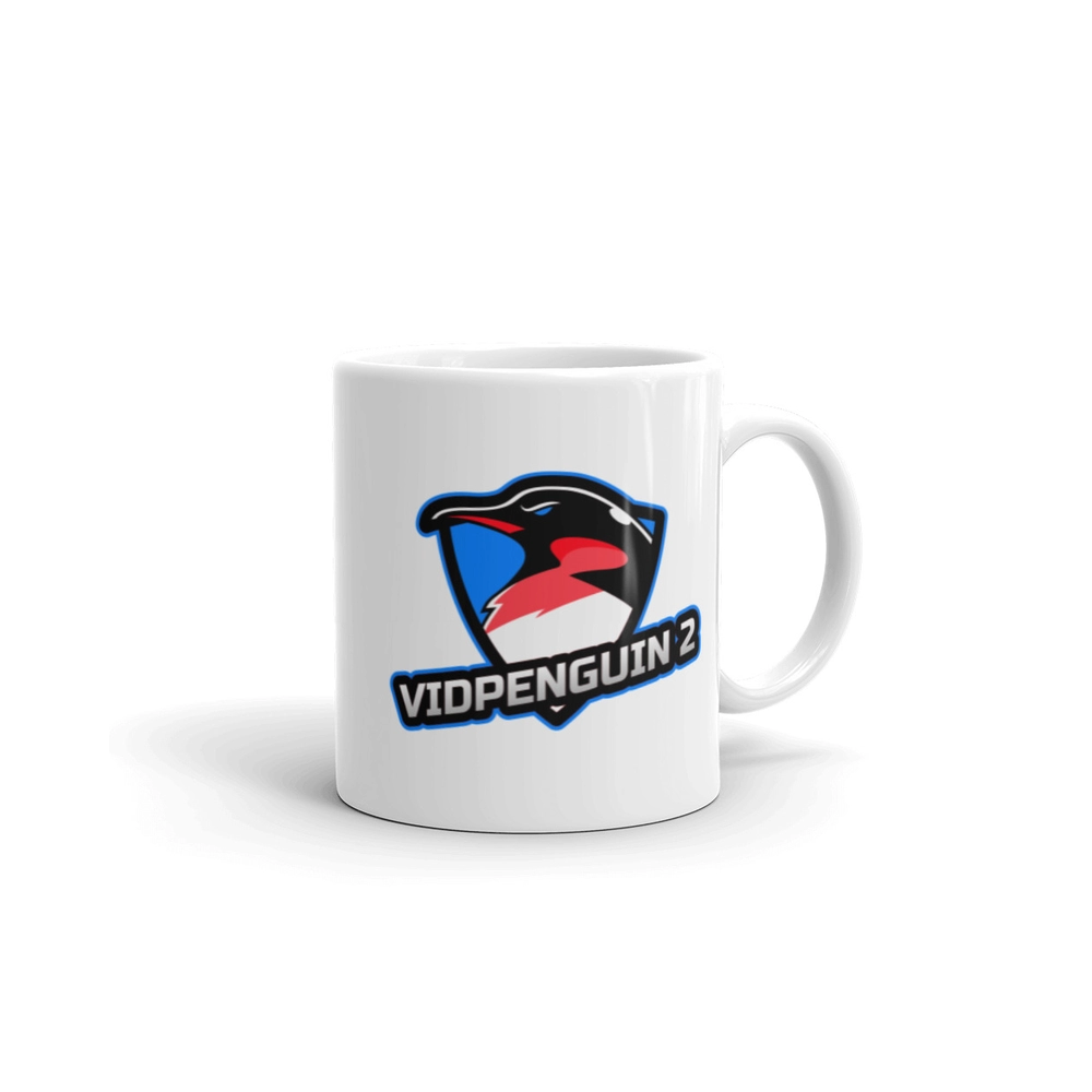 VidPenguin2 - White glossy mug