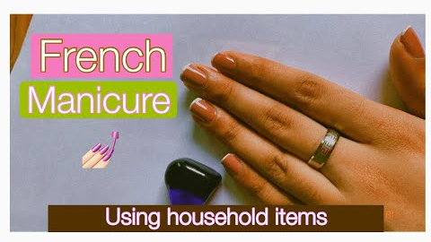 Frech manicure ?? using household items | Sweets polish | easy and simple