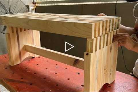 Awesome DIY Wood Projects For Absolute Beginners // Build A Simple Bench Out Of Small Wood