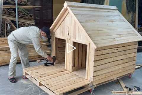 DIY Design Ideas For Woodworking Projects From Pallet Wood - Build A Pet Wooden House From Pallets