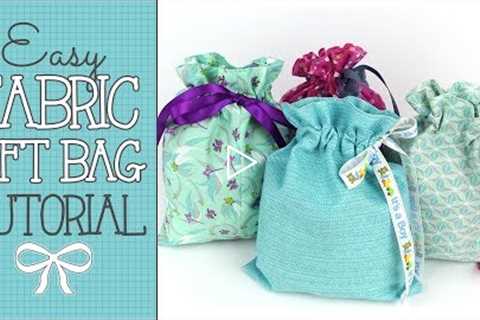 Drawstring Fabric Gift Bag Tutorial - Quick & EASY Scrap Buster