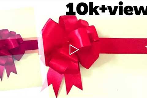 How To Make a Gift Ribbon Bow?| Easy Satin ribbon bow| simple Gift Bow|Satin ribbon bow#JNJDAYS