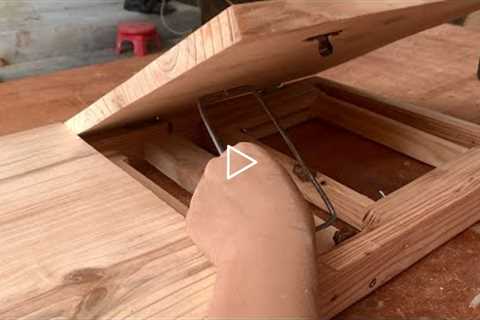 Smart Creative Woodworking Project // How To Make A Laptop Desk With All Useful Functions