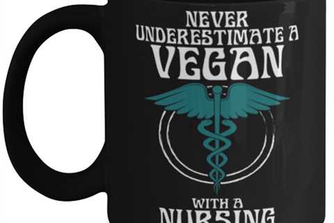 Never Underestimate a Vegan Nurse, black coffee mug, coffee cup 11oz and 15oz.