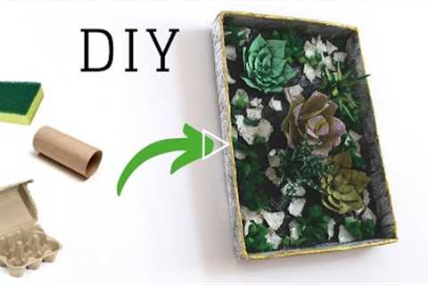 DIY Succulent Garden with Stuff around the house | Vertical Wall Decor | Recycling Project