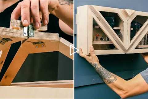 Making An Origami-Inspired Folding Door From Scratch | Woodworking Project