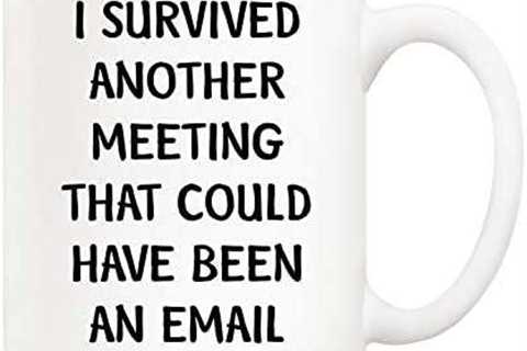 5Aup Christmas Gifts Funny Quote Office Coffee Mug 11 Oz, I Survived Another Meeting That Could..