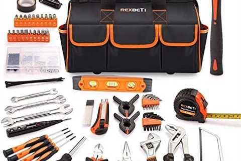 REXBETI 219-Piece Premium Tool Kit with 16 inch Tool Bag, Steel Home Repairing Tool Set, Large..