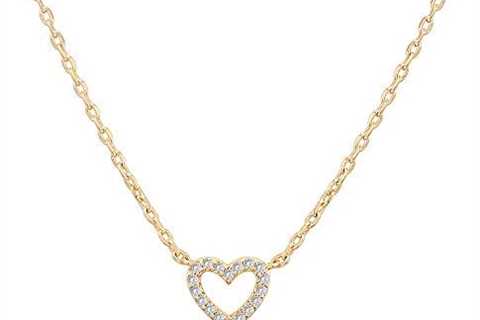 PAVOI 14K Gold Plated Dainty Pendant Necklace | Layering Necklaces | Gold Heart Necklace