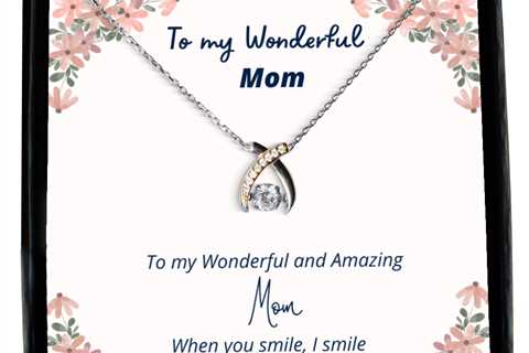 To my Mom, when you smile, I smile - Wishbone Dancing Necklace. Model 64037