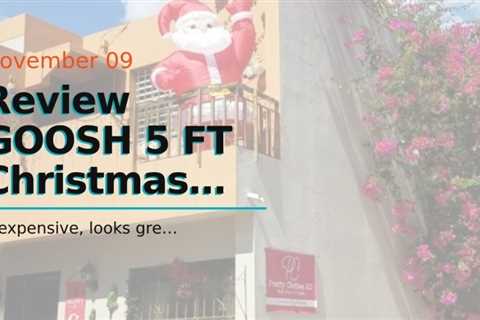 Review GOOSH 5 FT Christmas Inflatable Outdoor Sitting Santa Claus Happy Face, Blow Up Yard Dec…