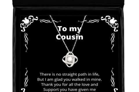 To my Cousin, No straight path in life - Love Knot Silver Necklace. Model