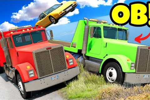 We Raced Tow Trucks on a DANGEROUS Mountain in BeamNG Drive Mods!